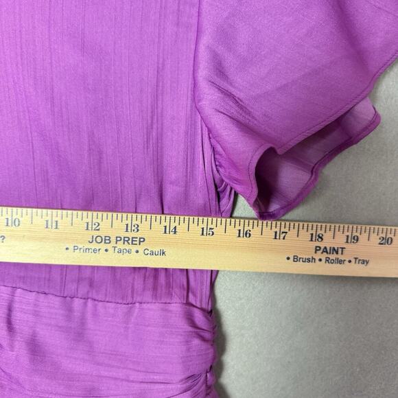 Anthropologie V-Neck Mini Dress Cocktail Party Vibrant Purple Size 2 - Picture 10 of 10